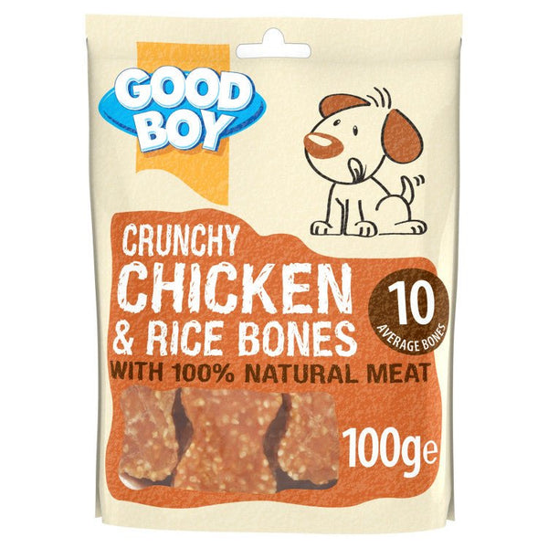 Crunchy Chicken & Rice Bones - 100G - Shopivet.com