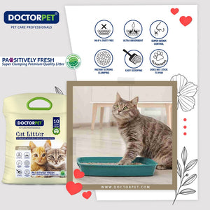 Doctor Pet CAT Litter UNSCENTED 10L Tela - Shopivet.com