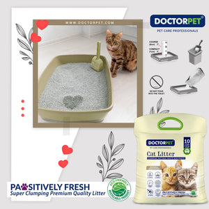 Doctor Pet CAT Litter UNSCENTED 10L Tela - Shopivet.com