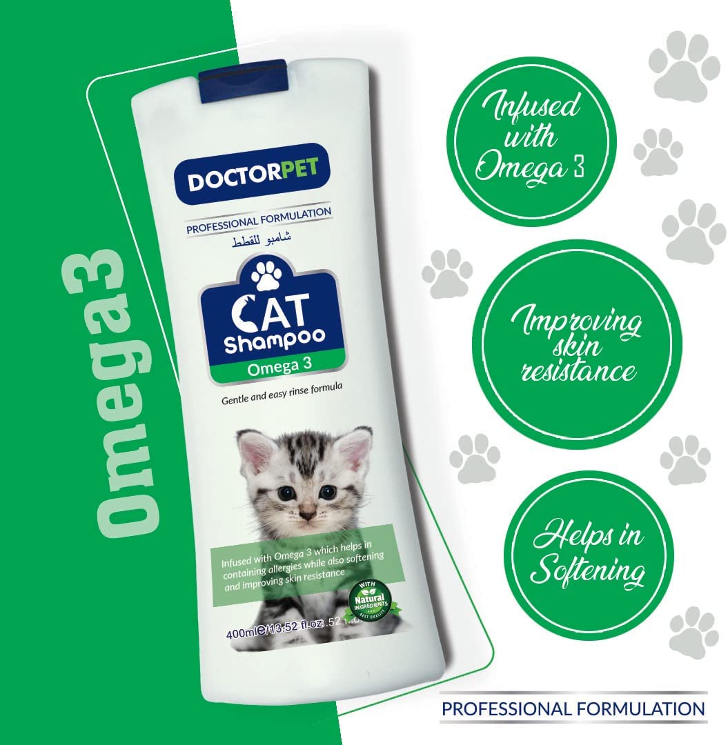 Doctor Pet Cat Shampoo Omega-3 400ml - Shopivet.com