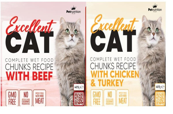 Excellent Cat Chunks wet food 405g - Shopivet.com