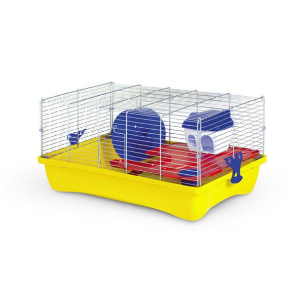 H11 Hamster Cage - 58 x 32 x 38 cm/3 cages/Yellow & Red - Shopivet.com