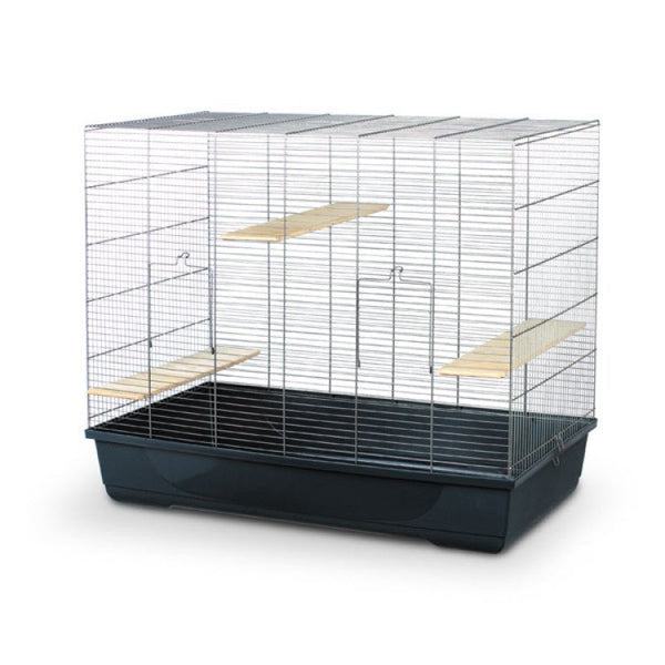 Jerry Large Rodent Cage - 100 x 55 x 84 cm/Black & White - Shopivet.com