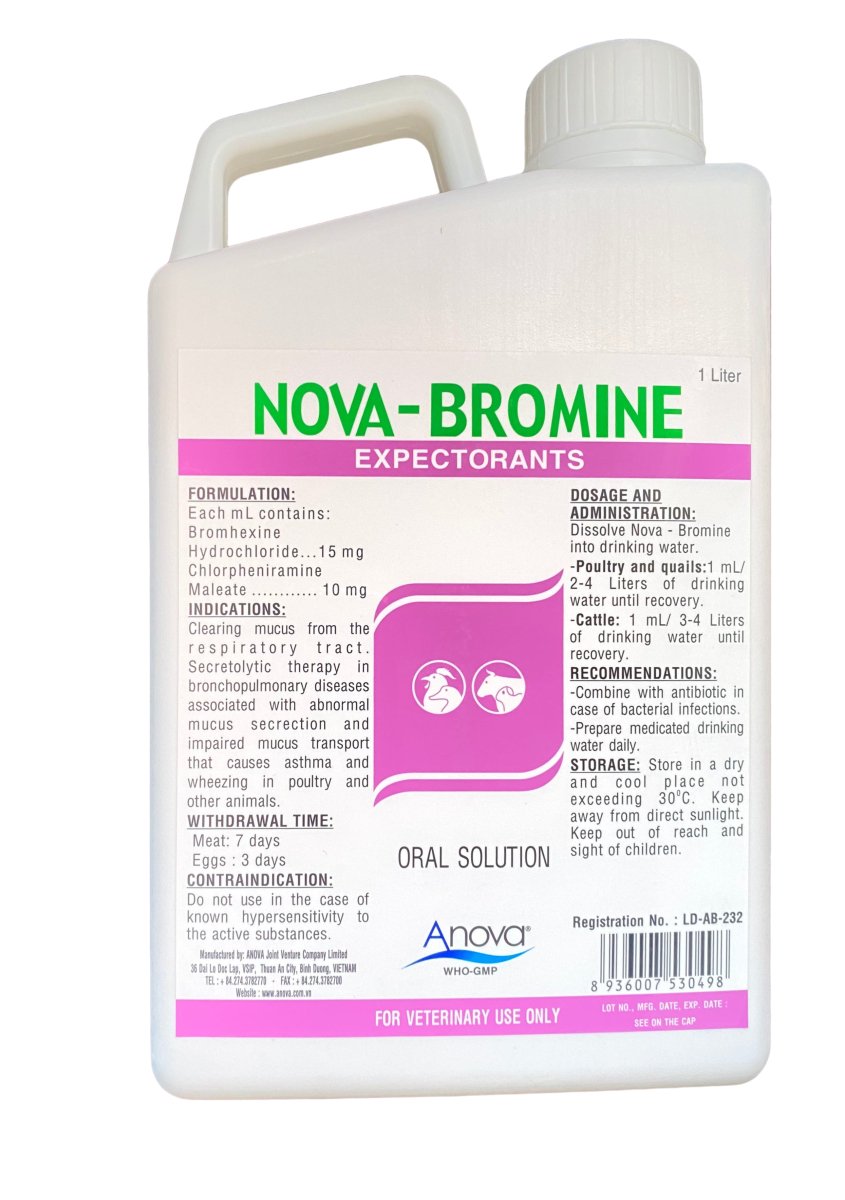Nova Bromine (Bromhexine) 1liter - Shopivet.com