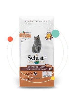 Schesir Dry Food For Adult Cats With A Single Protein Source - Sterilized & Light Rich In Chicken 10 Kg - Shopivet.com