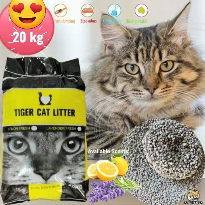 TIGER CAT LITTER 100% BENTONITE 20kg - Shopivet.com