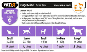 VETIQ Serene Calming for Cats & Dogs 30 Tablets -
