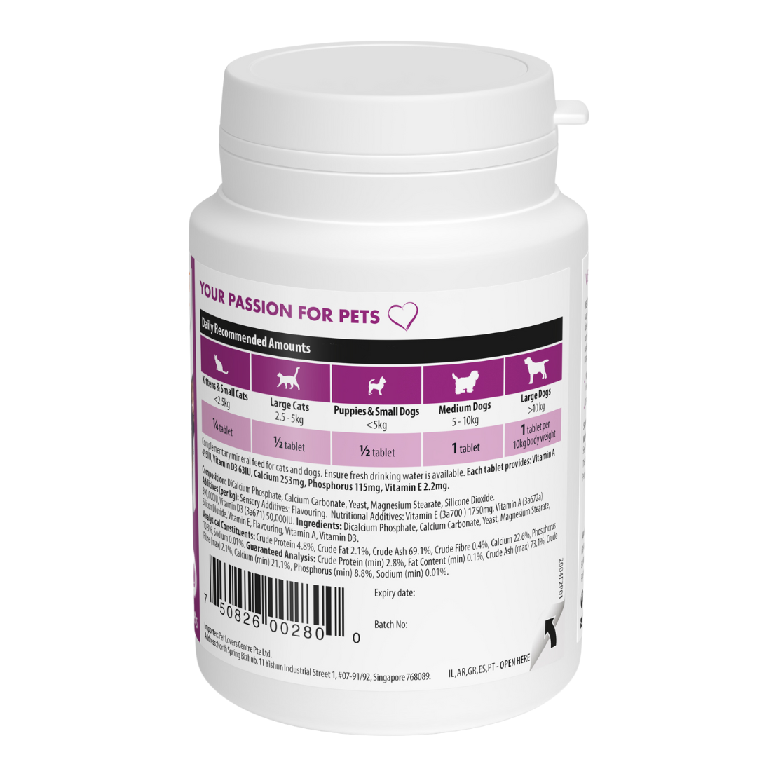 VETIQ Calcium +D3 Cat & Dog Supplement 60 Tablets -