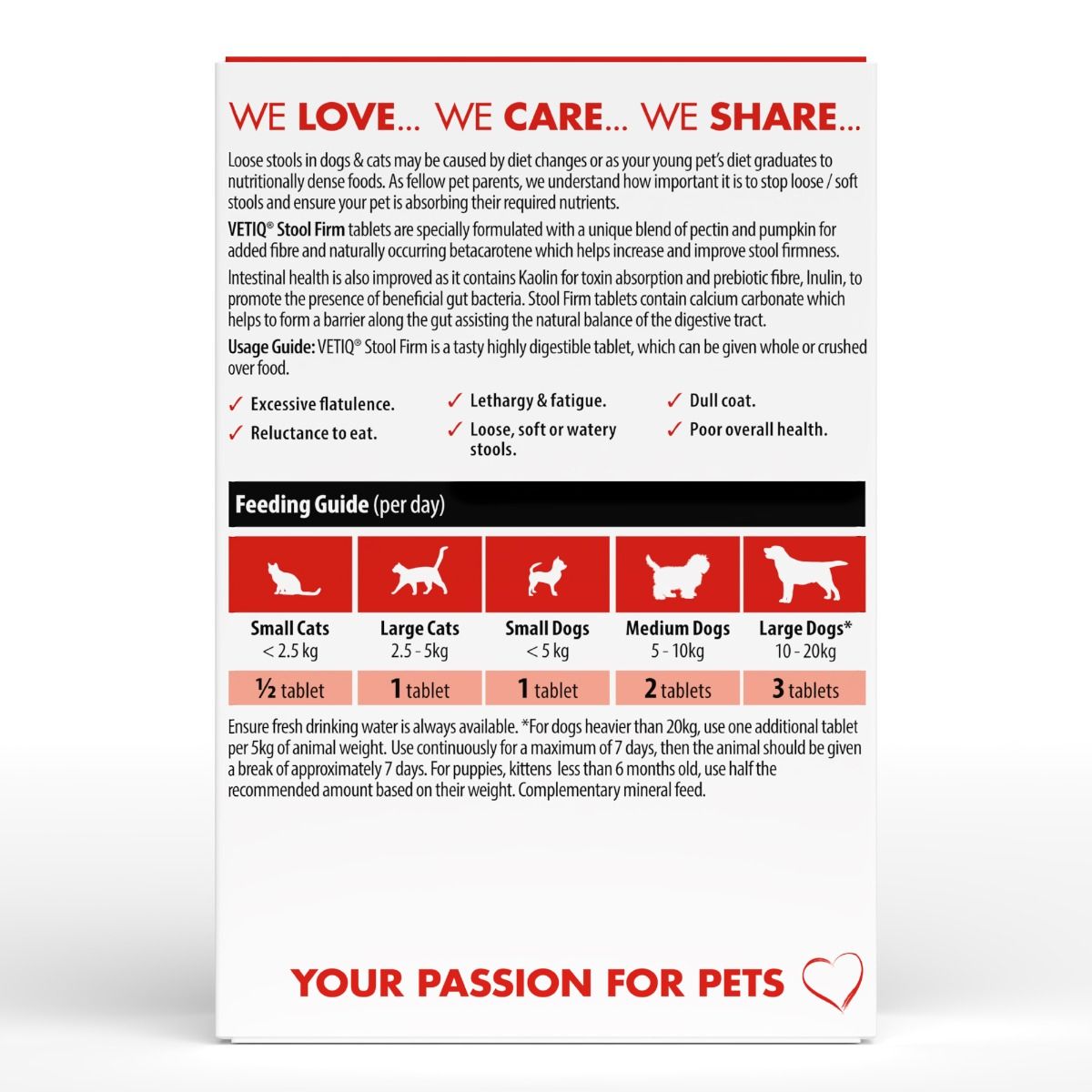 VETIQ Stool Firm for Cats & Dogs 45 Tablets -