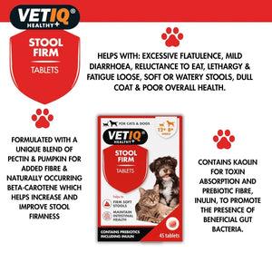 VETIQ Stool Firm for Cats & Dogs 45 Tablets -