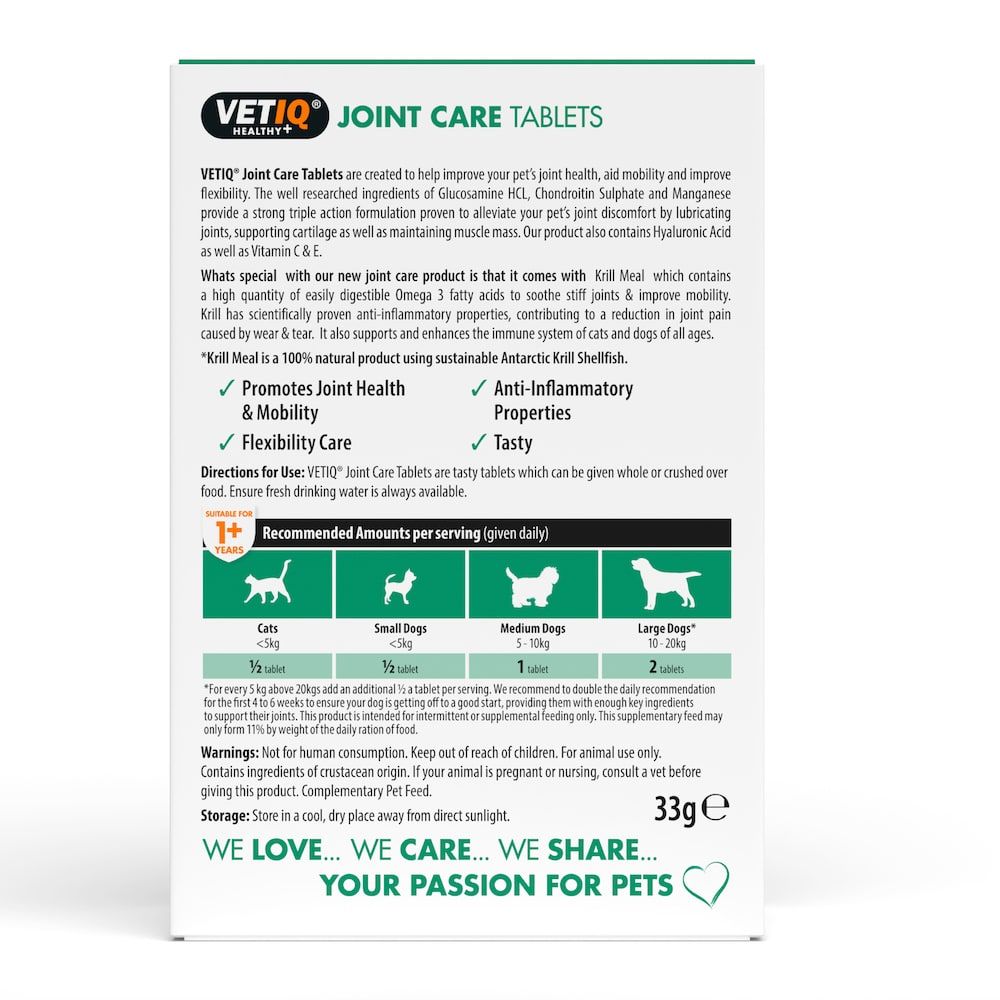 VETIQ Joint Care Adult for Cats & Dogs 45 Tablets -