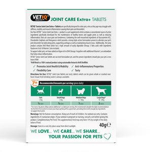 VETIQ Joint Care Extra+ Senior Cat & Dog Supplement 45 Tablets -