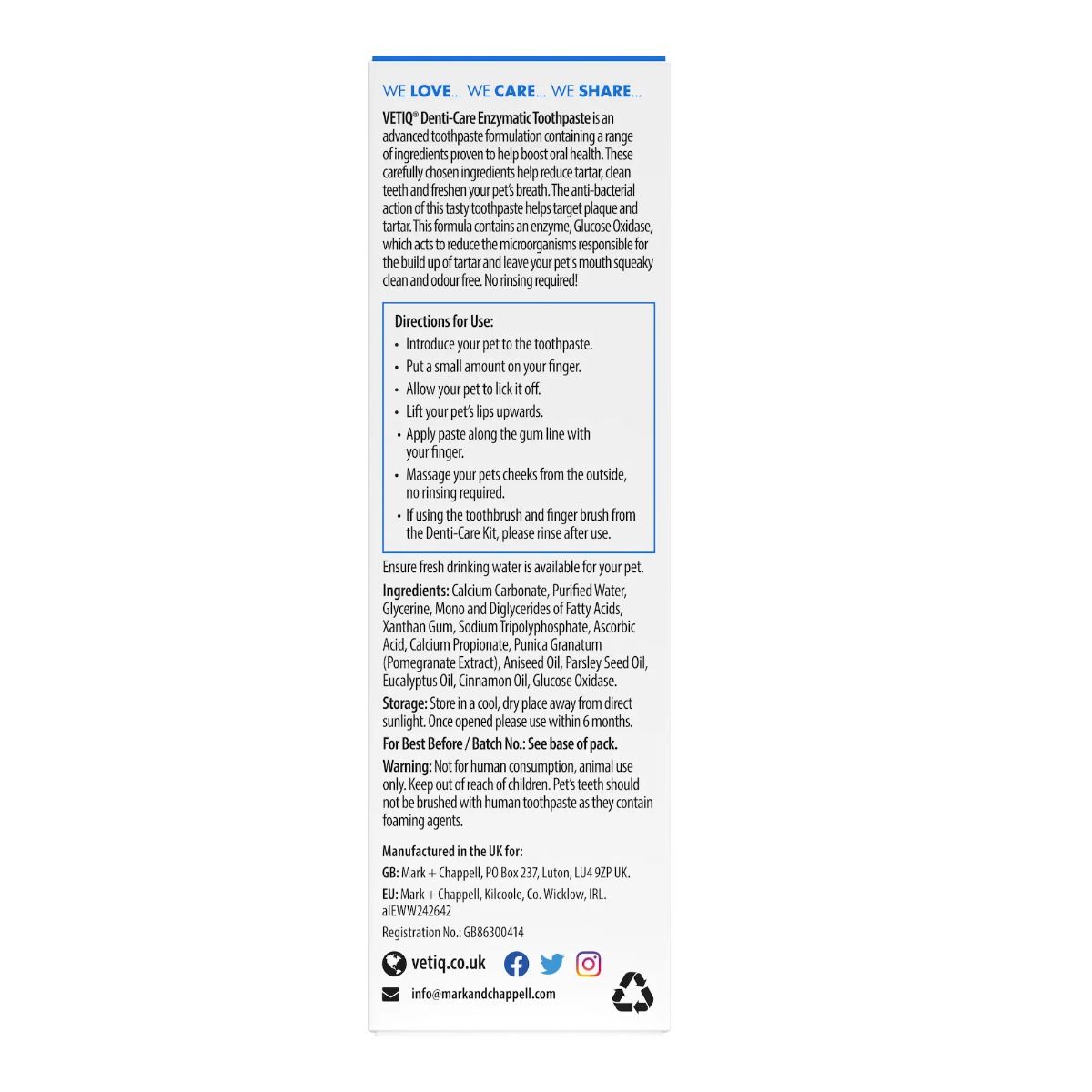 VETIQ Denti-Care Cat & Dog Enzymatic Toothpaste 70g - 70g