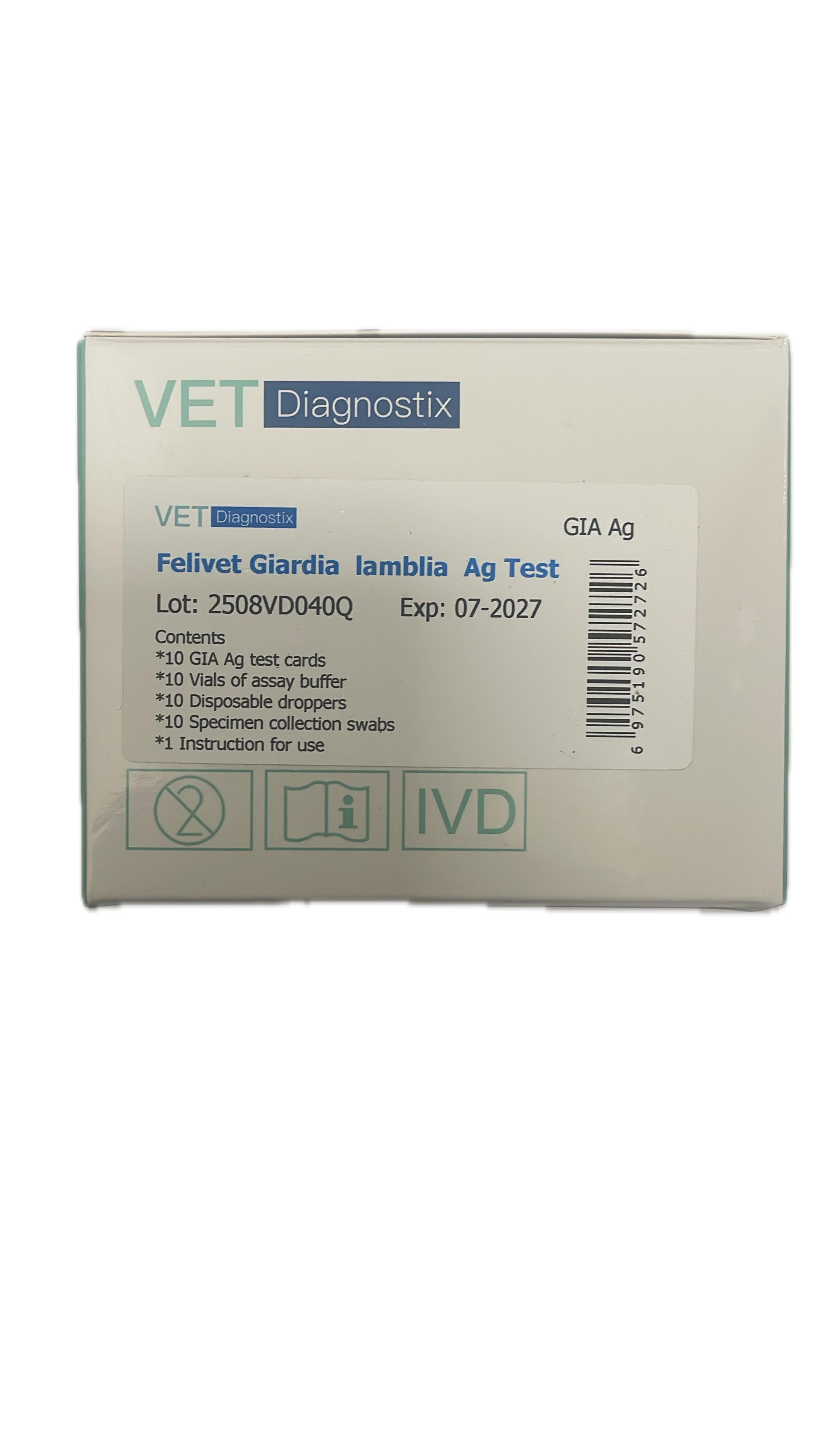 Felivet Giardia Lamblia Ag Rapid Test VETDiagnostix 10 Tests