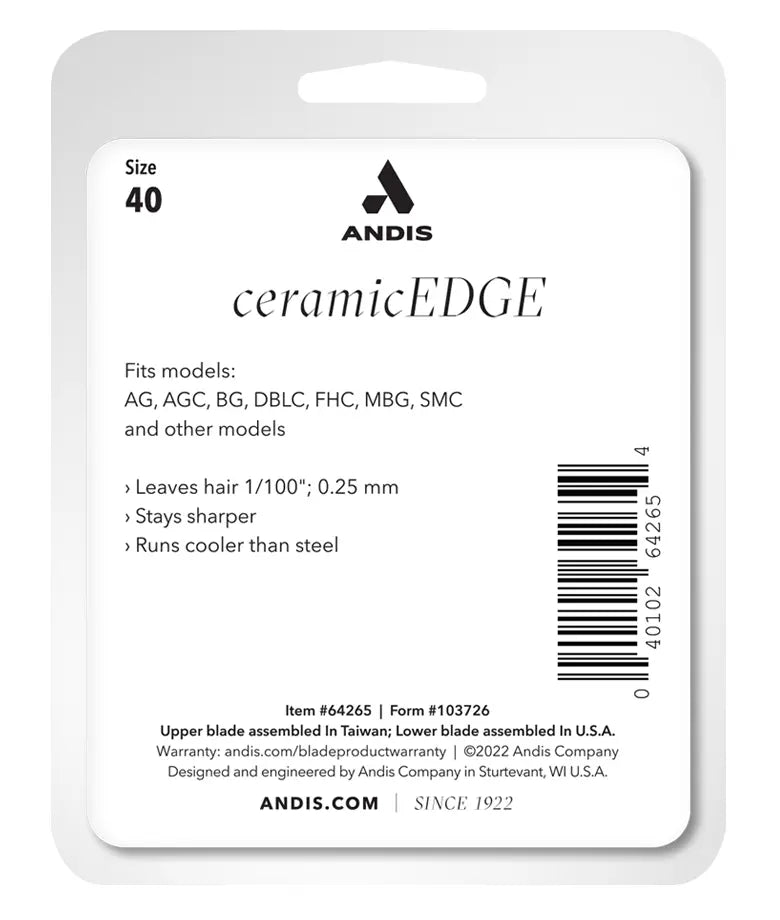 Andis Ceramic Edge® Detachable Blade[Blade Size - 40 - 0.25mm]
