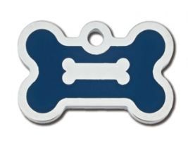 ID Tag Bone Small Epoxy Blue  -