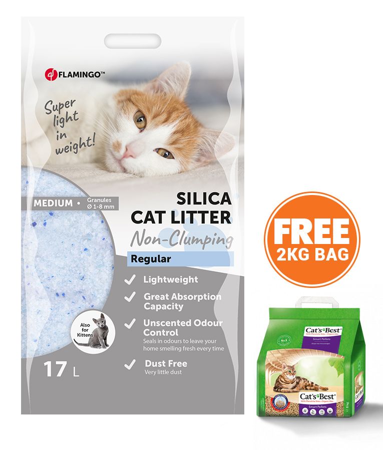 Flamingo Silica Medium Grains Cat Litter - 2.25KG