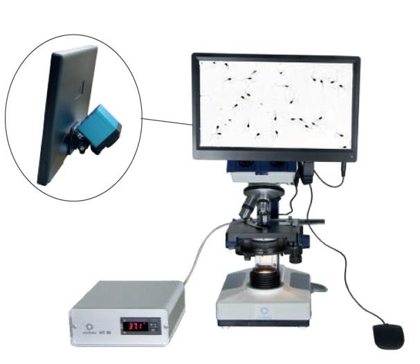 PHASE CONTRAST MICROSCOPE WITH CAMERA AND MONITOR MBL 2100,