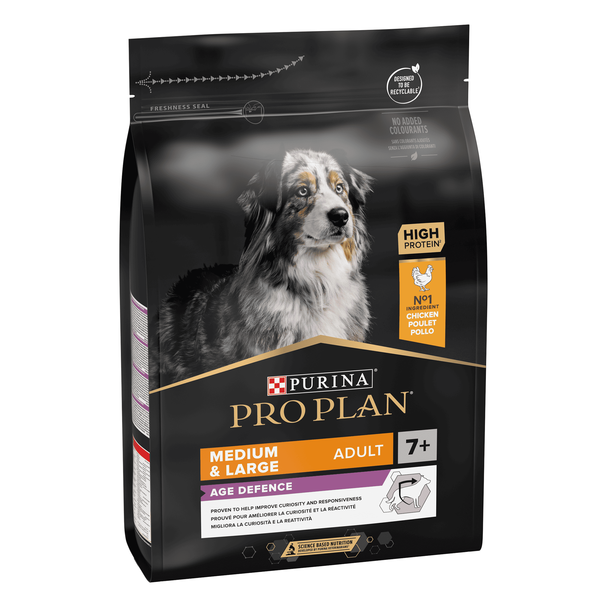 PRO PLAN AGE DEFENCE MEDIUM AND LARGE SENIOR 7+, DRY DOG FOOD WITH CHICKEN, 3 KG