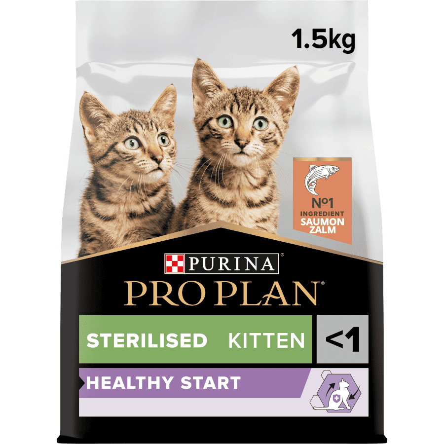 PRO PLAN STERILISED KITTEN HEALTHY START, DRY CAT FOOD WITH SALMON, 1.5 KG