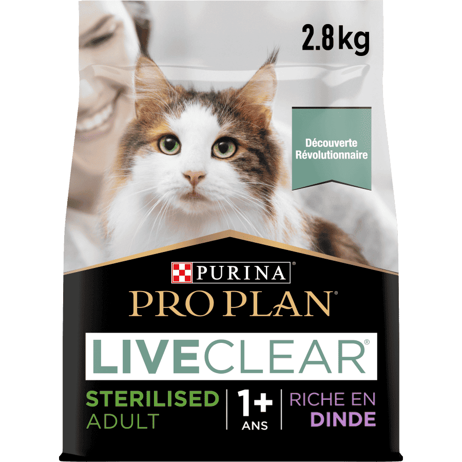 PRO PLAN LIVECLEAR STERILISED ADULT, ALLERGEN REDUCING DRY CAT FOOD WITH TURKEY 2.8 KG