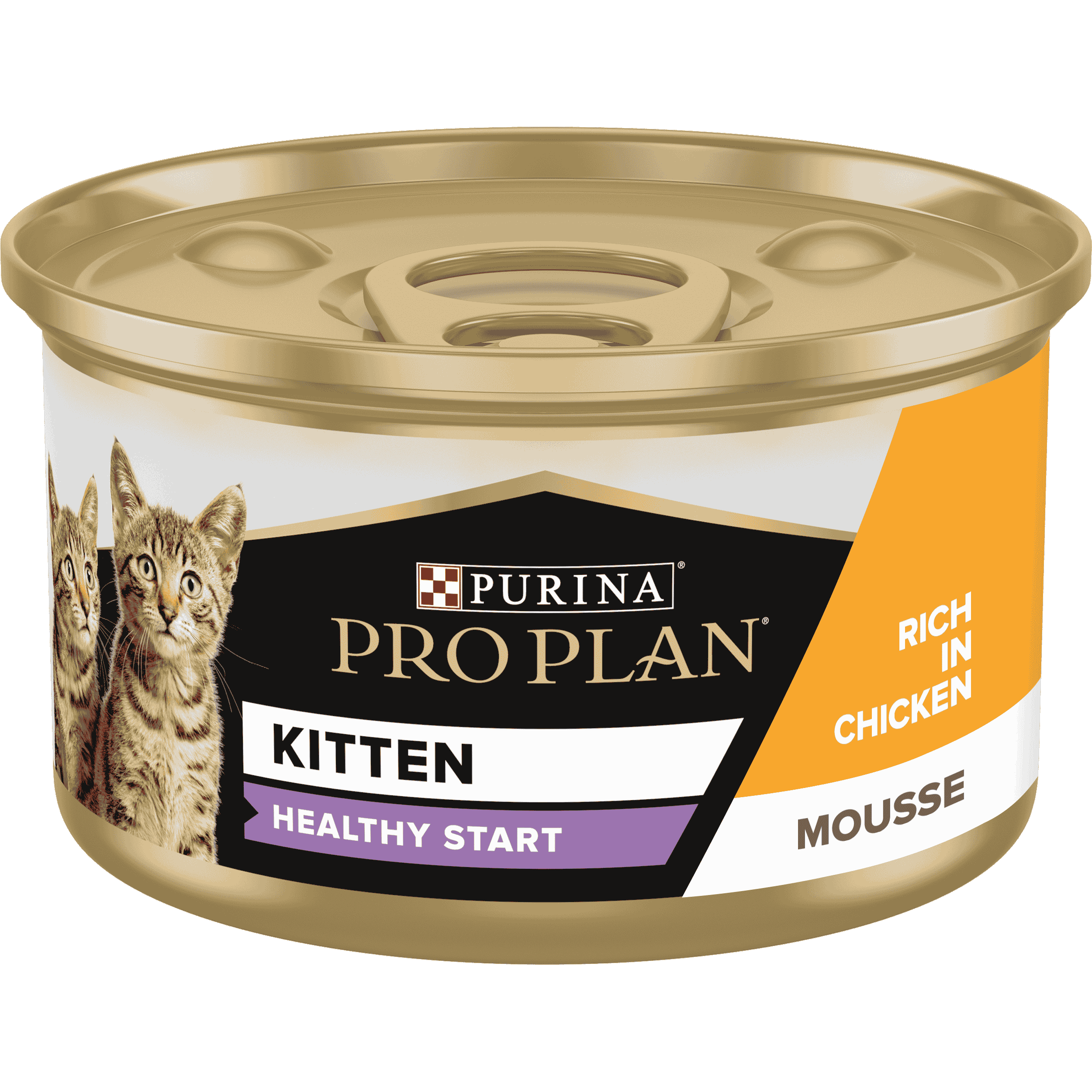 PRO PLAN KITTEN HEALTHY START, WET CAT FOOD, MOUSSE RICH IN CHICKEN, 24 X 85G