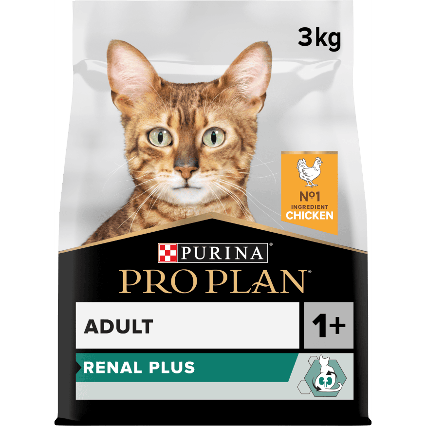 PRO PLAN ADULT RENAL PLUS EVERYDAY DRY CAT FOOD WITH CHICKEN, 3 KG