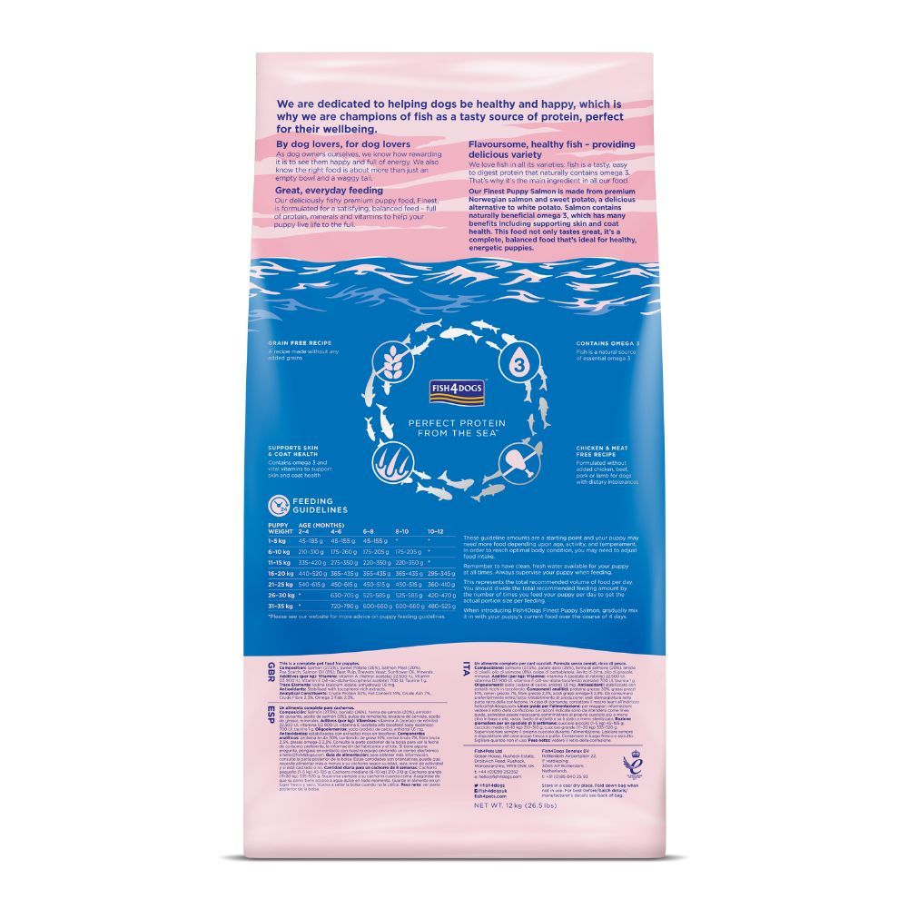 Fish4Dogs Finest Salmon Small Kibble Dry Puppy Food - 1.5kg