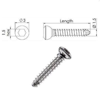 1.5mm Cortical Self Tapping Screw 10mm Long - Shopivet.com