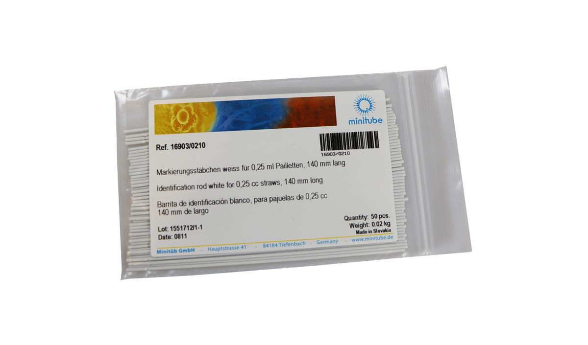 IDENTIFICATION ROD FOR 0.25 ML STRAWS, WHITE, 140 MM LONG