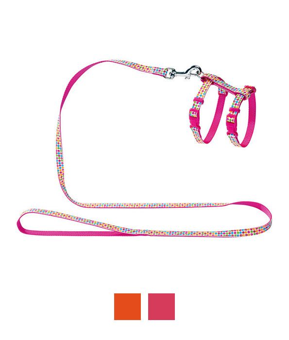 Hunter Seventies Cat Harness & Leash - Pink