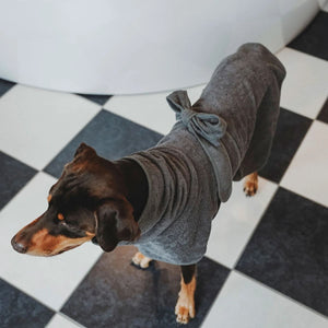 Hunter Riga Dog Bathrobe - Grey 40