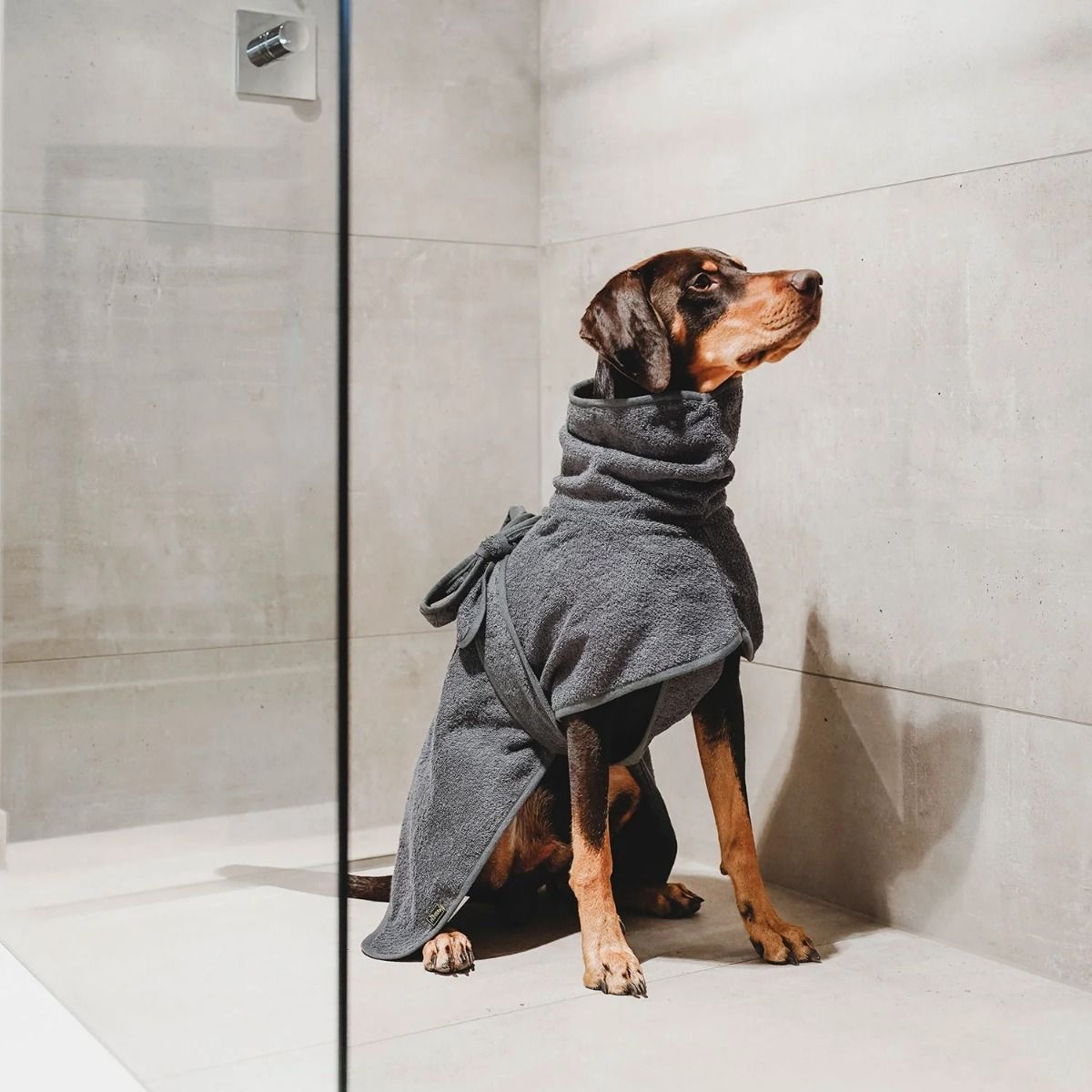 Hunter Riga Dog Bathrobe - Grey 40