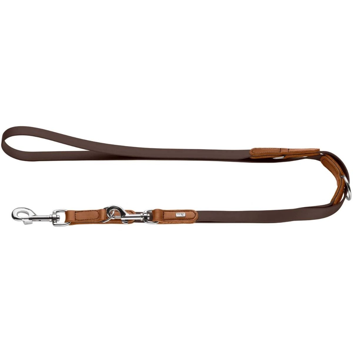 Hunter Wolmar BioThane x Leather Training Dog Leash - Khaki-Orange 16/200