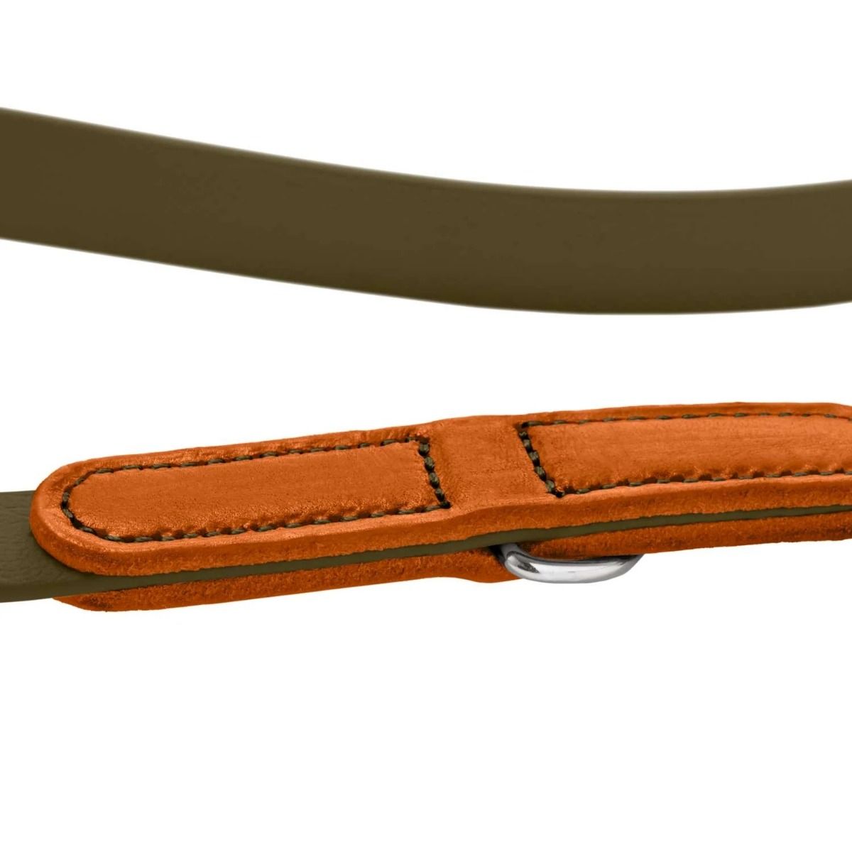 Hunter Wolmar BioThane x Leather Training Dog Leash - Khaki-Orange 16/200