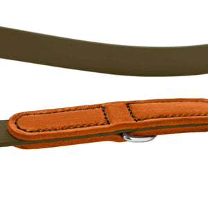Hunter Wolmar BioThane x Leather Training Dog Leash - Khaki-Orange 19/200