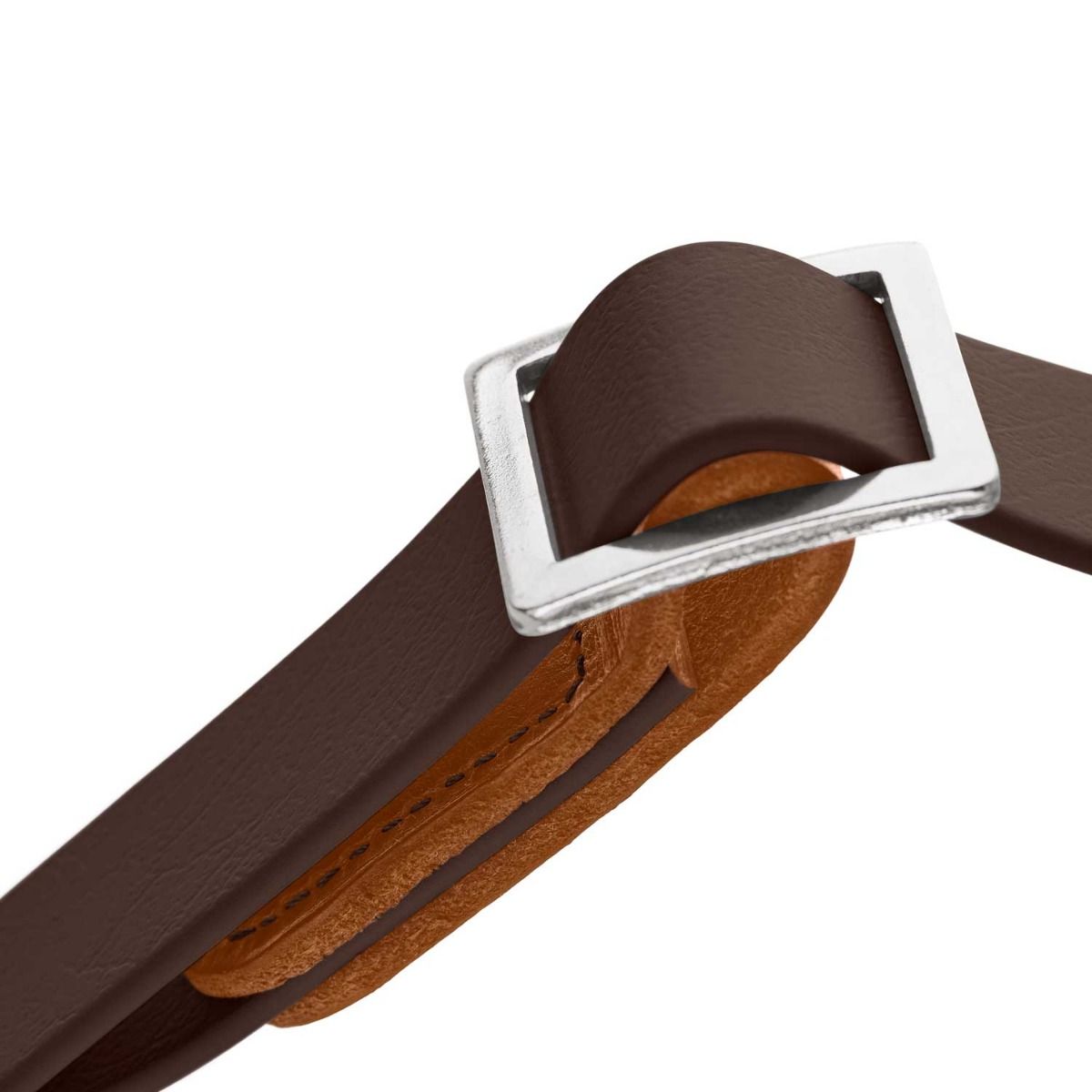 Hunter Wolmar Alu-Strong BioThane x Leather Dog Collar - Chocolate-Cognac Medium