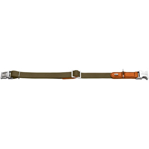 Hunter Wolmar Alu-Strong BioThane x Leather Dog Collar - Khaki-Orange Large