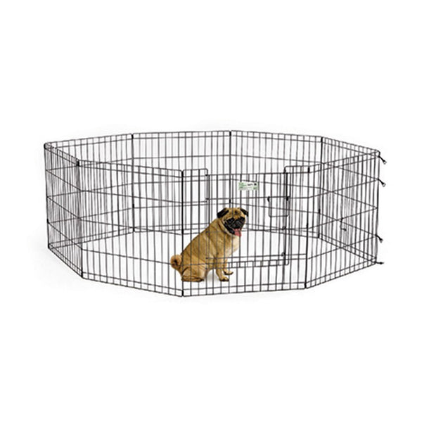 24″ Black Exercise Pen with Full MAX Lock Door - Shopivet.com