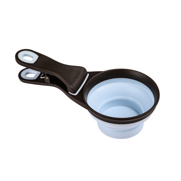2 in 1 Silicone Measuring Cup with Food Bag Clip 237 ml, Blue
