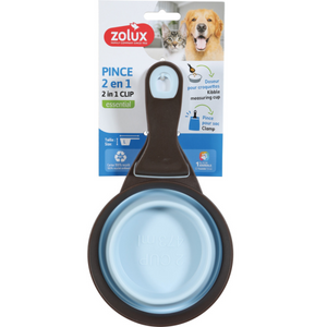 2 in 1 Silicone Measuring Cup with Food Bag Clip 473 ml, Blue