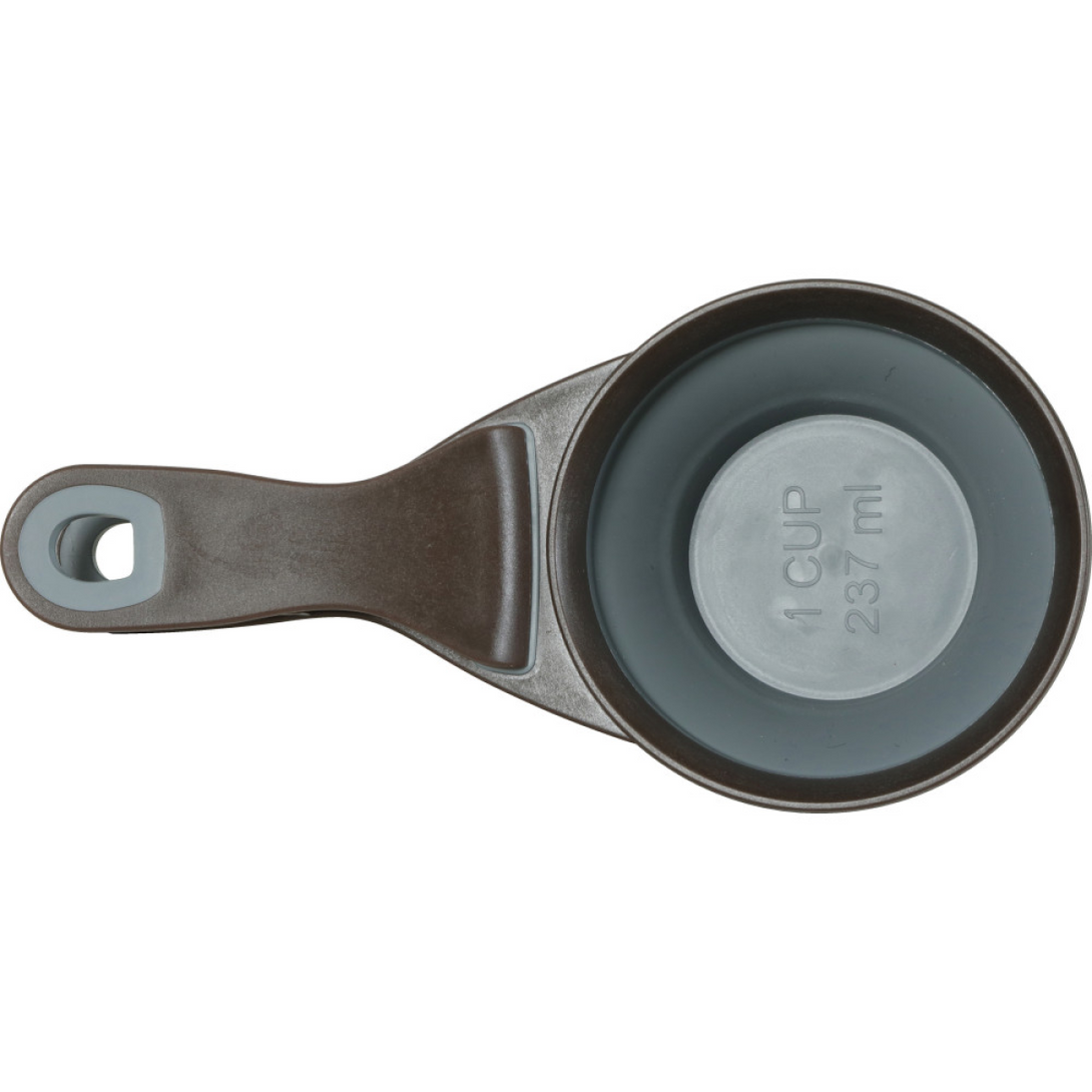 2 in 1 Silicone Measuring Cup with Food Bag Clip 237 ml, Grey