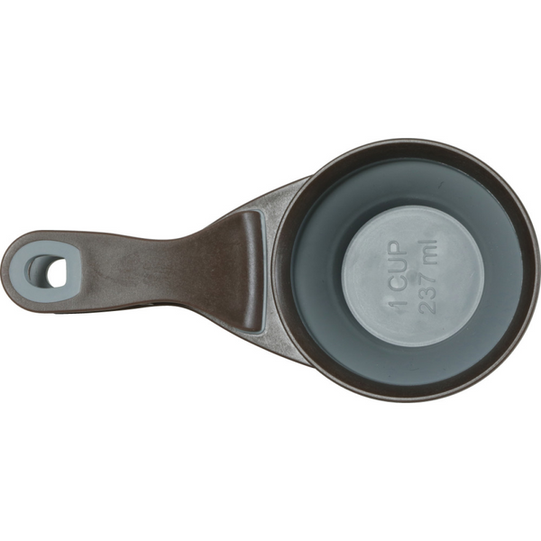 2 in 1 Silicone Measuring Cup with Food Bag Clip 237 ml, Grey