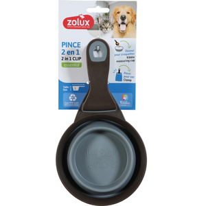 2 in 1 Silicone Measuring Cup with Food Bag Clip 473 ml, Grey
