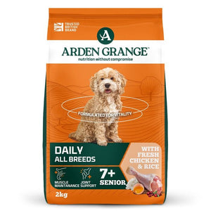 Arden Grange Daily All Breeds Senior with Fresh Chicken & Rice Dry Dog Food - 12kg