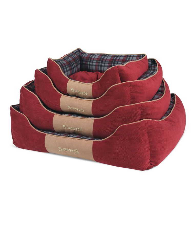 Scruffs Highland Box Dog Bed  - RED Small