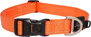 Rogz Utility Reflective Stitching Dog Collar - ORANGE X-Large
