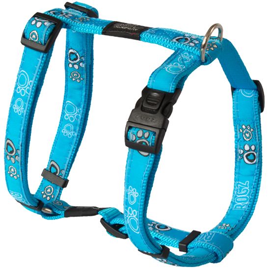 Rogz Turquoise Paw Dog Harness - Medium