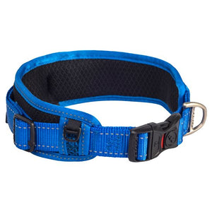 Rogz Classic Padded Dog Collar - BLUE Large