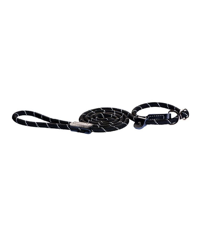 Rogz Rope Dog Leash - BLACK Medium